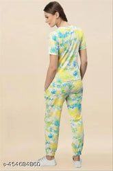 Poly crepe nightdress set combo in dyed/washed net, ideal for relaxation and restful sleep environment. Adorned with soft lighting, plush bedding, and modern decor (India)